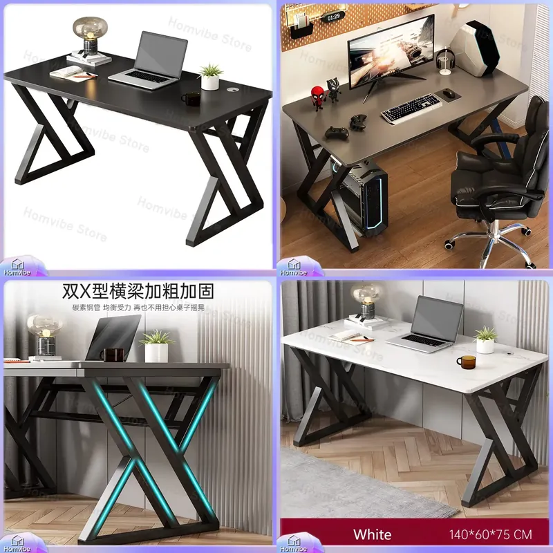 Desk Setup L Shaped - モダンミニマリストコンピューターデスク、ホームオフィス、ゲーミング、eスポーツセットアップ用、ケーブル管理機能付き、高さ調節可能な学習机