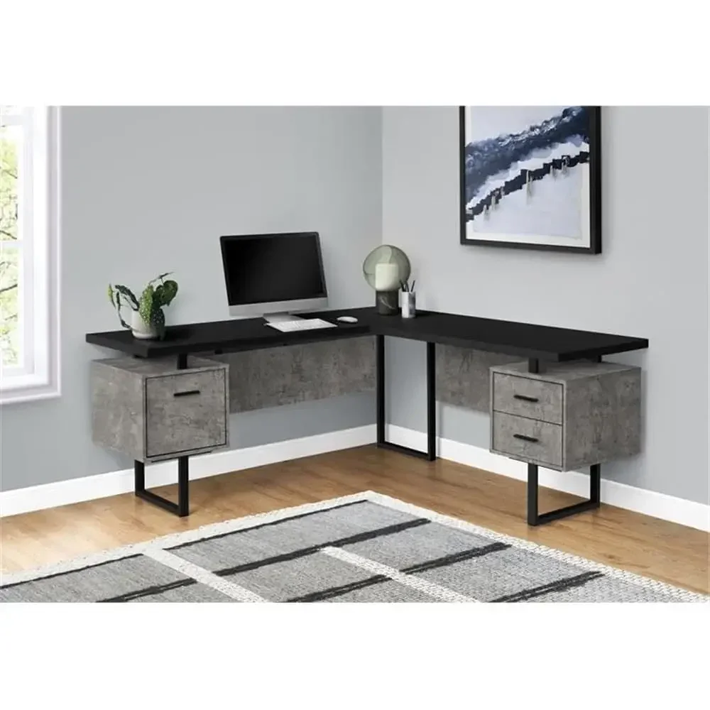 L字型の70cm幅コンピューターデスク。収納スペース付きで、 - Desk Setup L Shaped のレビューと価格