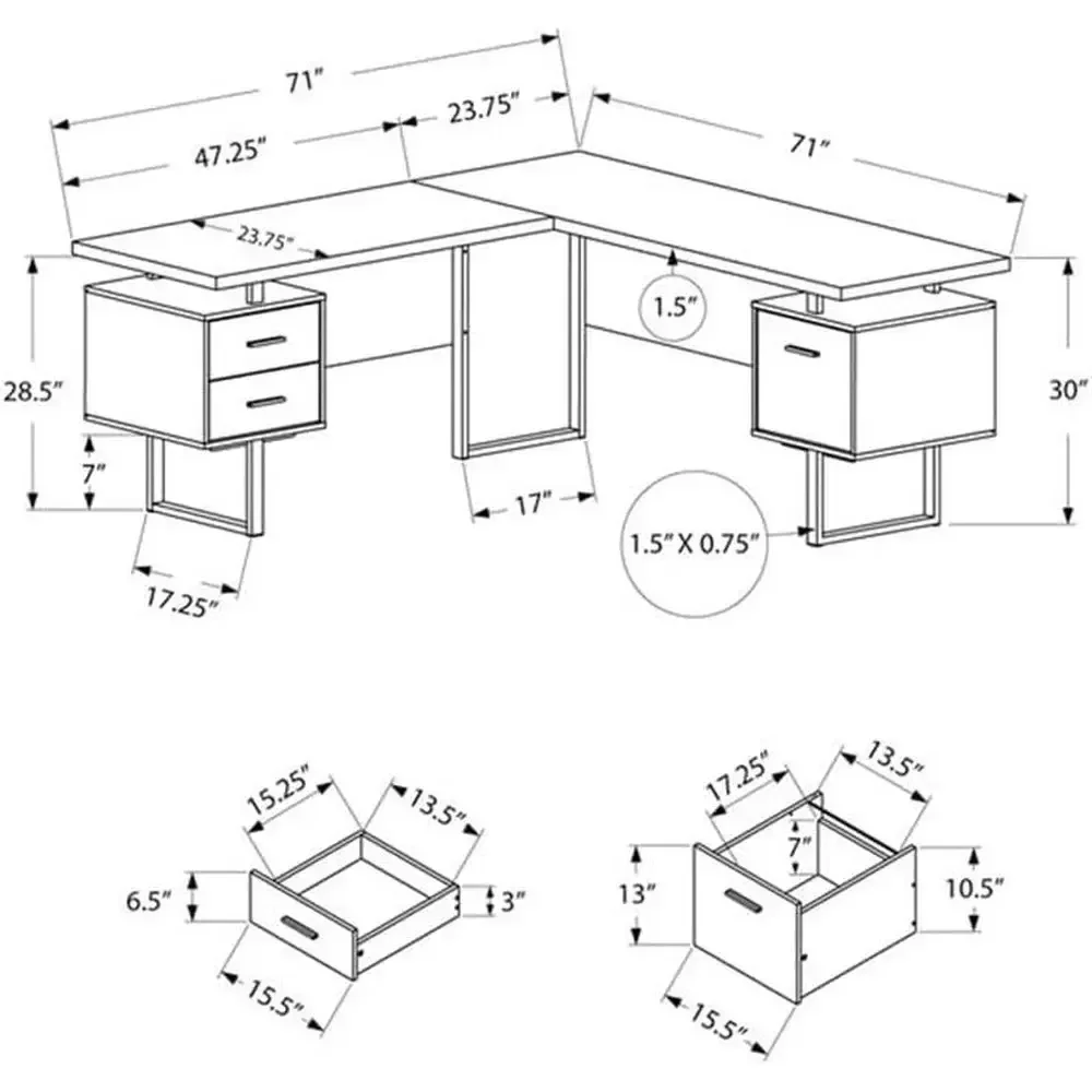 L字型の70cm幅コンピューターデスク。収納スペース付きで、 - Desk Setup L Shaped のレビューと価格