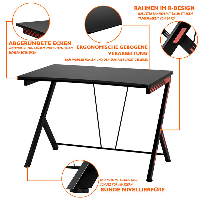 モダンな人間工学に基づいたコンピューターデスク、金属フレーム - Desk Setup L Shaped のレビューと価格