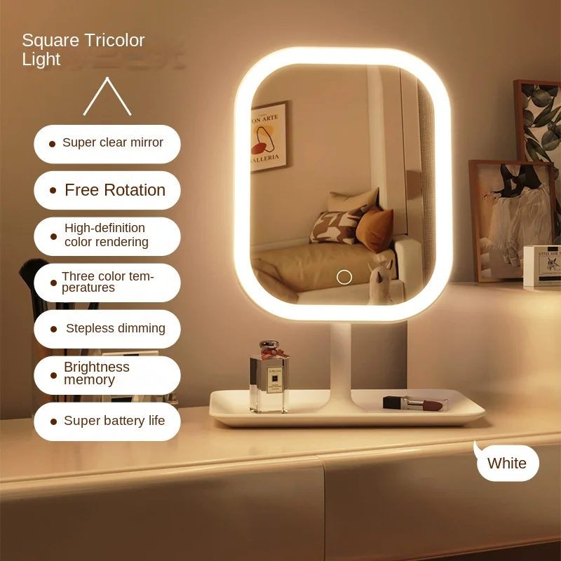 新しい LED モダンなデスクトップバニティミラー、ポータブ - Desk Setup Lamp のレビューと価格
